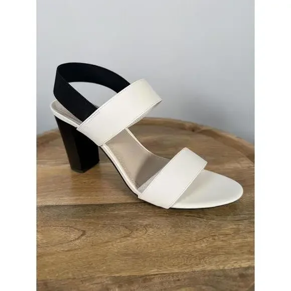 French Connection Women's Dakota Block Heel Sandals White/Black Size 9.5 NWB - Picture 9 of 14